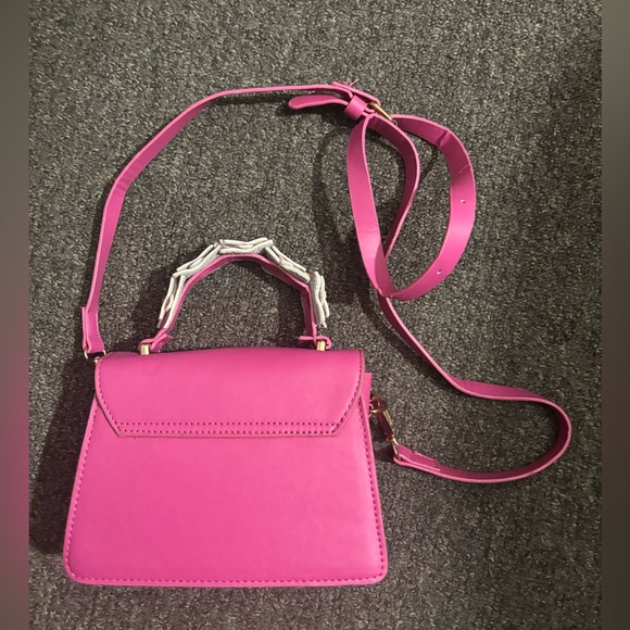 Floral shape handle Pink Women's Handbag Crossbody Bag with one belt: 17*13cm - Picture 2 of 4